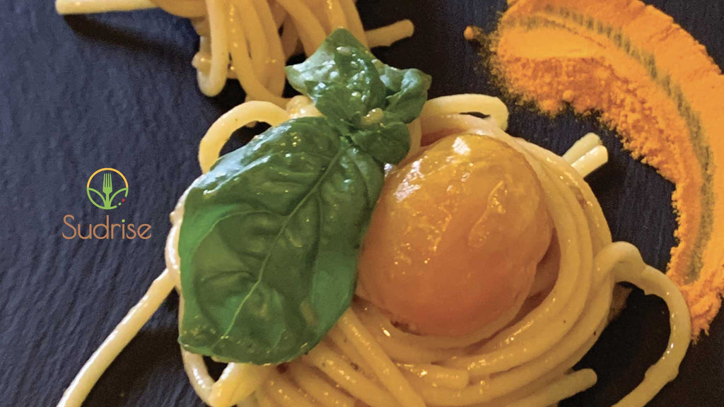 Spaghetti pomodorini gialli e colatura di alici