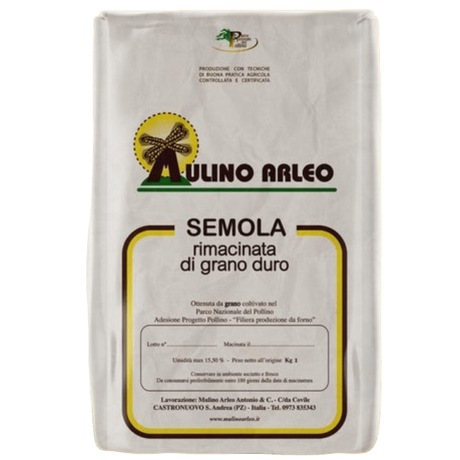Semola rimacinata farina di grano duro lucana di Castronuovo di Sant'Andrea