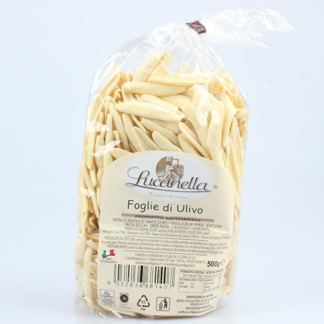Foglie d'ulivo del Pastificio Lucanella, pasta artigianale della Basilicata realizzata con semola di grano duro