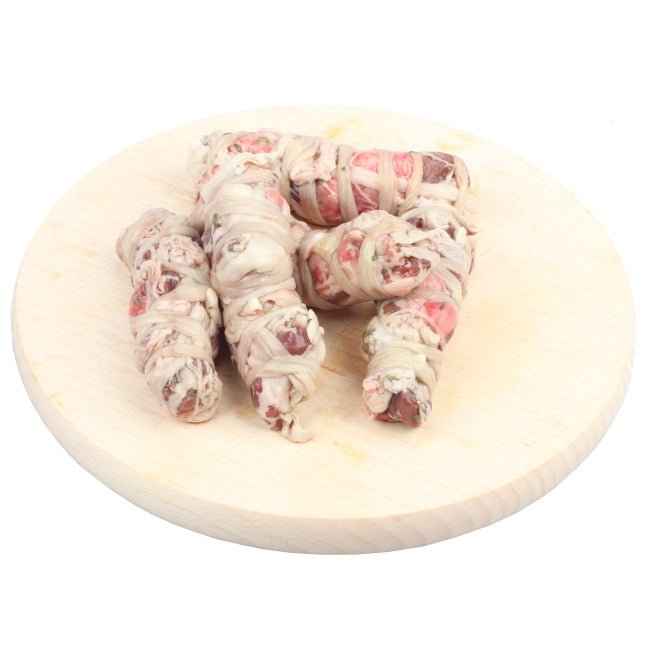 Involtini di frattaglie di agnello prodotti in basilicata