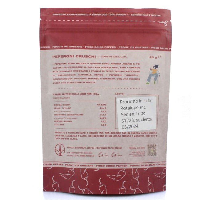peperoni cruschi senise sudrise 25 g