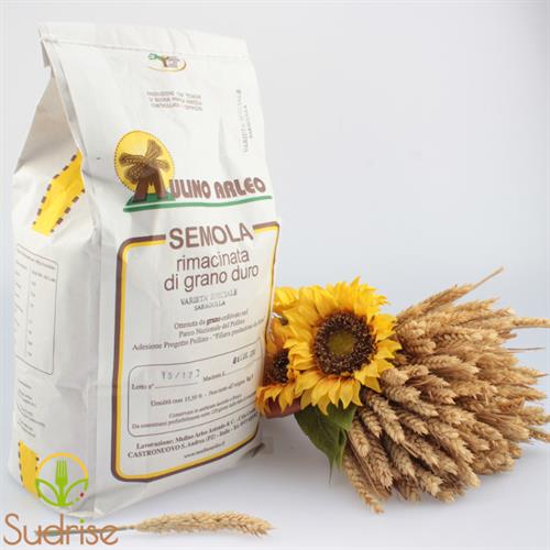 Semola rimacinata di grano duro Mulino Arleo Pollino Saragolla