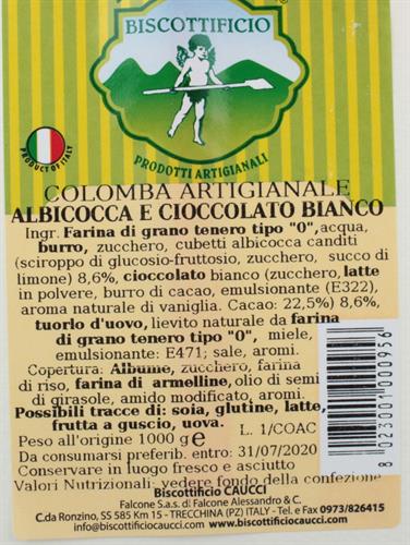 Ingredienti Colomba Caucci albicocca