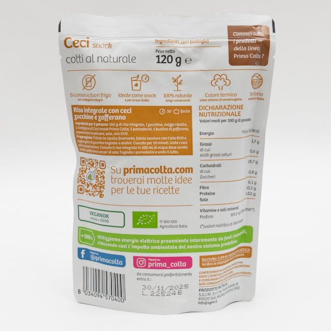 Ceci bio italiani naturali, ingrediente versatile per insalate, primi piatti e contorni ricchi di proteine e fibre.