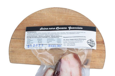 Etichetta di Suino Nero Guanciale Terre delle Dolomiti