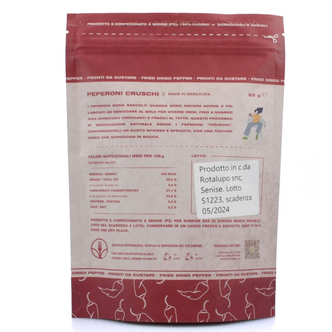 peperoni cruschi senise sudrise 25 g