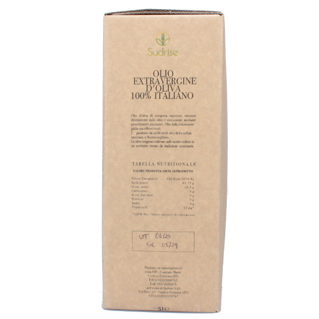 Bag in box da 3 litri di olio extravergine lucano Ogliarola del Bradano