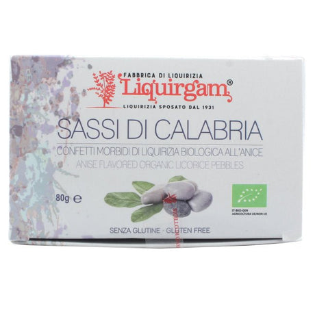 Sassi di Calabria, confetti artigianali con cuore di liquirizia ricoperto, dal gusto intenso e autentico.