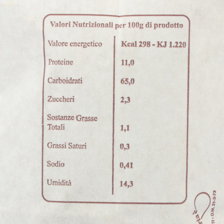 Valori Nutrizionali Farina Carosella