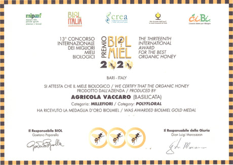 Miele di Millefiori Biologico Vaccaro