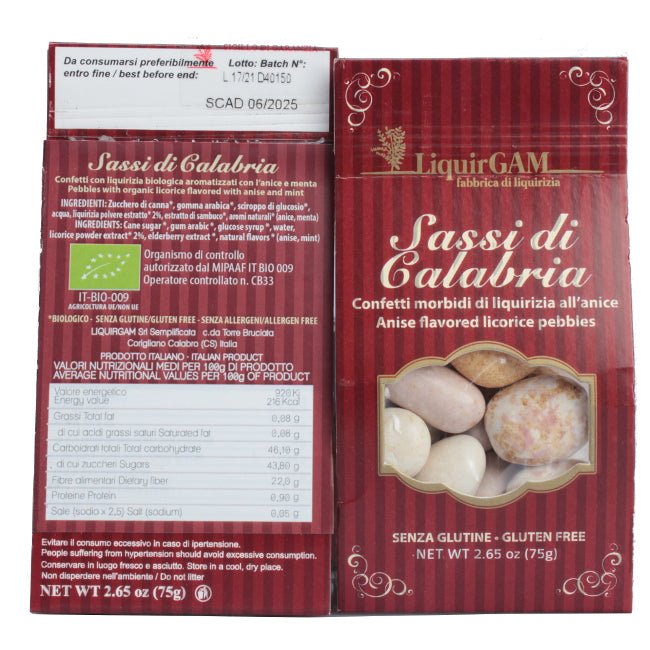 Sassi di Calabria caramelle all'anice con liquirizia Calabrese