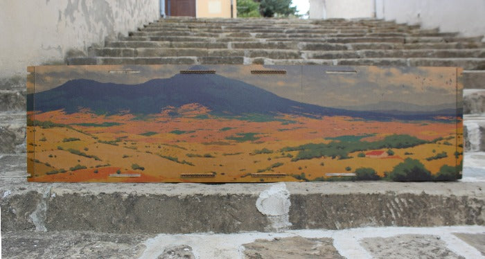 Paesaggio Lucano in totale dipinto da Luigi Critone Cesti di natale