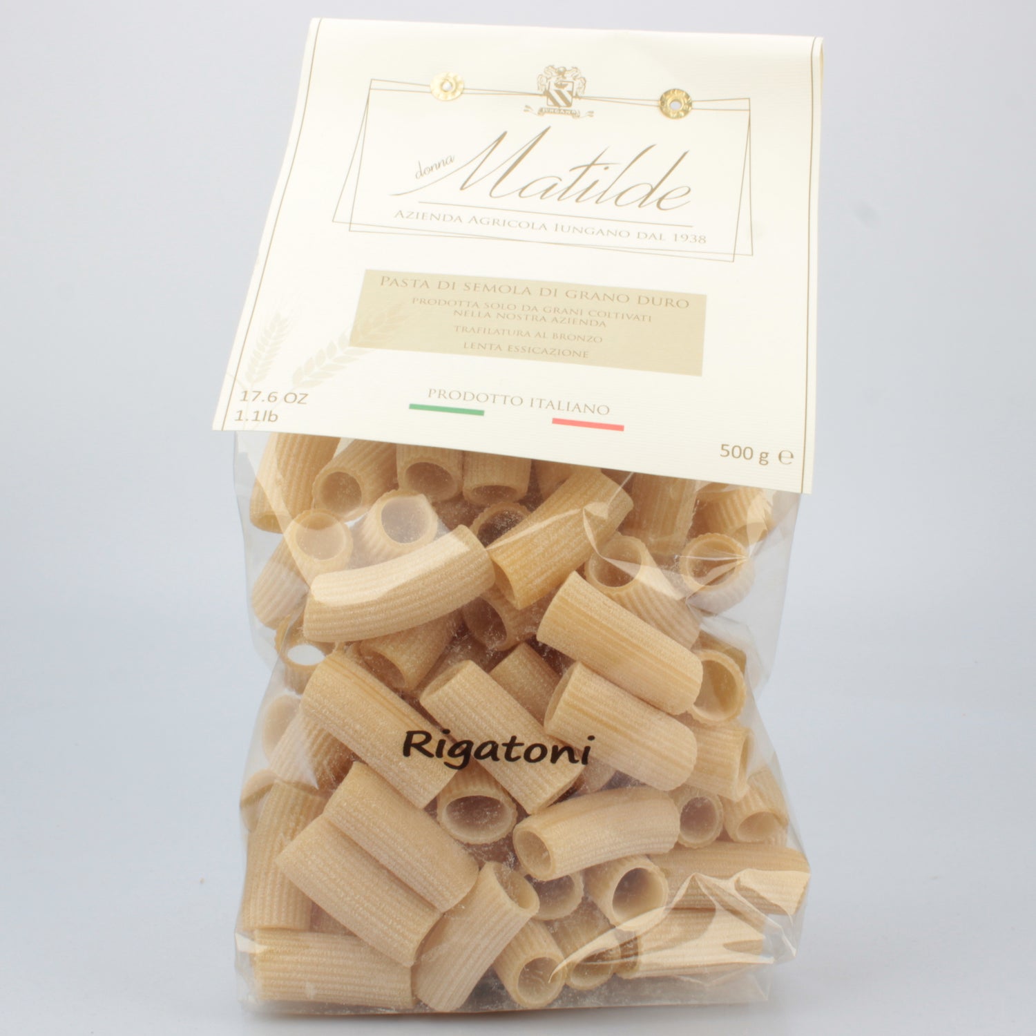 Rigatoni Maccheroni con grani Italiani